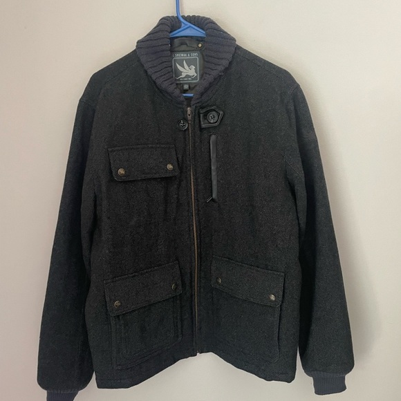 I. Spiewak & Sons Charcoal Wool Military Bomber Jacket Size Large - Picture 1 of 10
